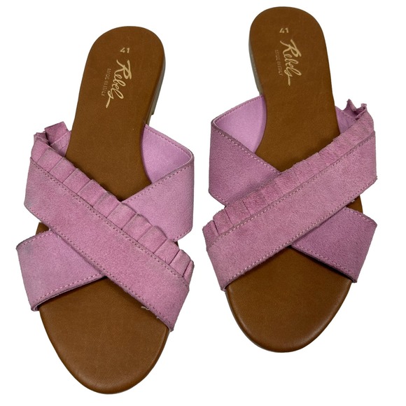 Rebels Daray Lilac Slide Sandals Size 10 - Picture 2 of 6